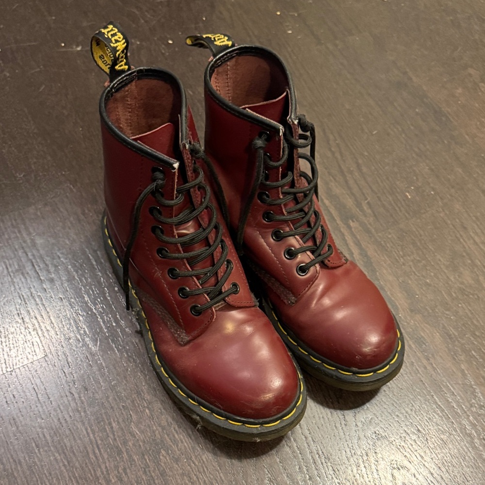 Dr. Martens Cherry Red Leather Boots